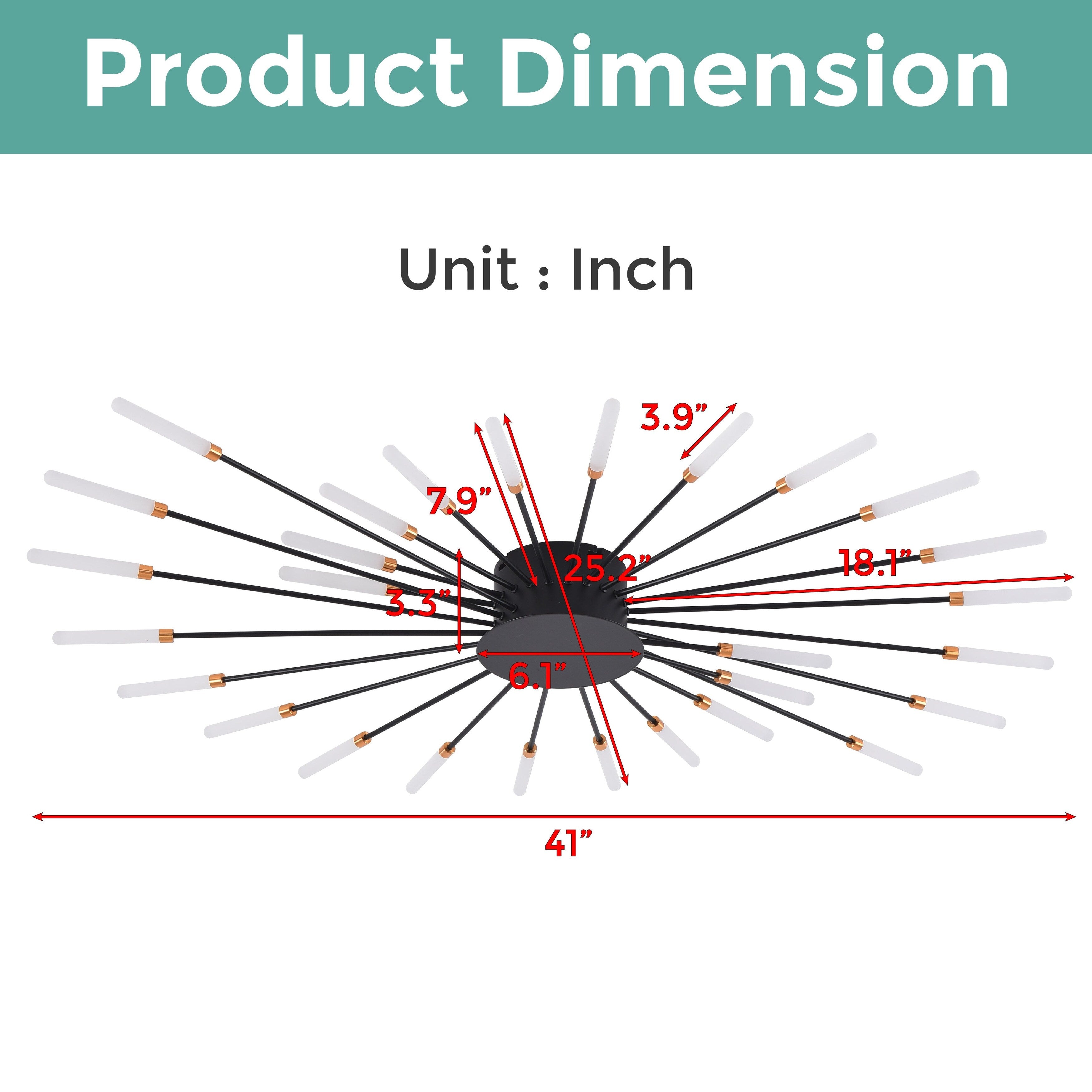 28 light Modern LED ceiling lamp with remote control acrylic semi flush mount lighting with 3 Color/3000-6500K