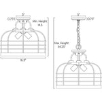 3 Light Industrial Chandelier Farmhouse Wood Cage Pendant Light