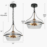 3 light black gold chandelier bell glass hanging light kitchen island pendant lamp