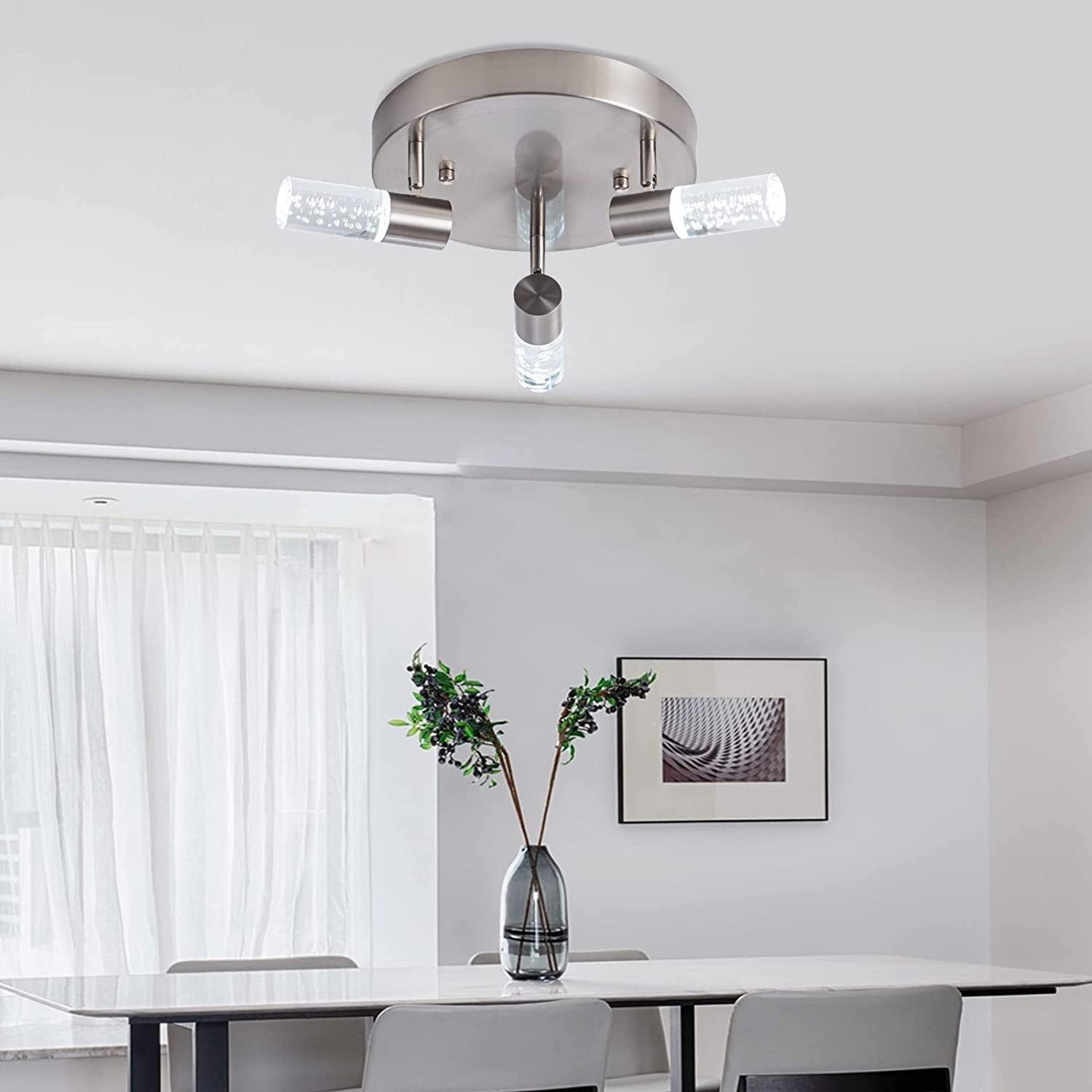 3 light modern flush mount ceiling spot light fixture LED rotating track lighting kits