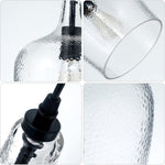 Industrial glass pendant light black kitchen hanging light