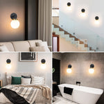 Modern wall sconces set of two black gold wall lighting vanity glass wall sconce light