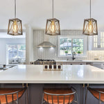 Rustic hanging lights with plug in cord cage hanging pendant light