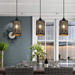 Vintage black pendant light cylinder mini pendant lighting fixture