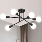 6 light sputnik ceiling light fixture black flush mount ceiling lamp