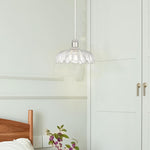 10.4” Hanging lighting brushed nicke bedroom light fixture glass, metal pendant light
