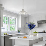 10.4” Hanging lighting brushed nicke bedroom light fixture glass, metal pendant light