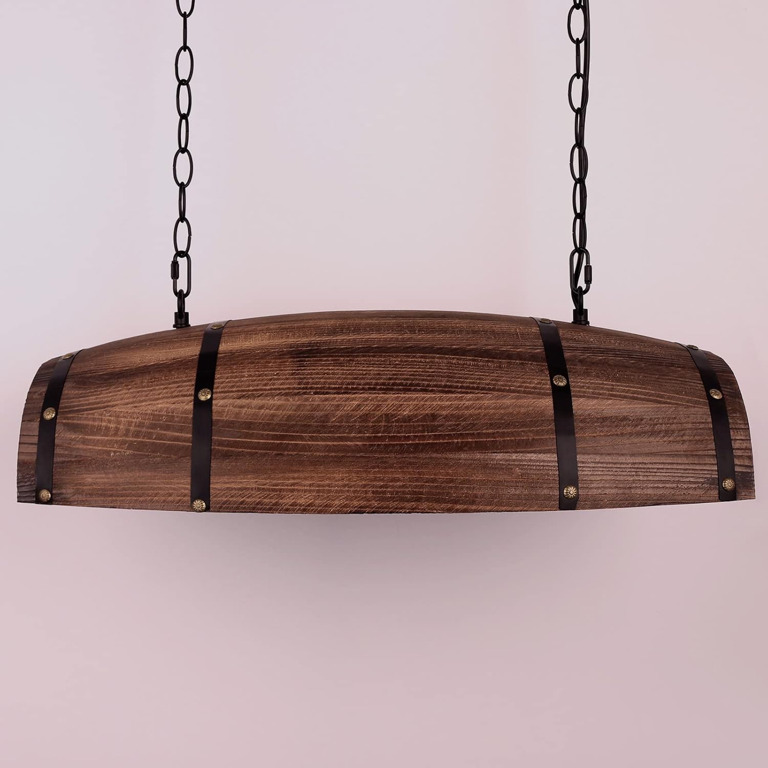 Antique hanging light dark brown pendant light wood, metal ceiling lamp