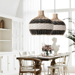 Kitchen rattan pendant light wicker chandelier lamp woven hanging light