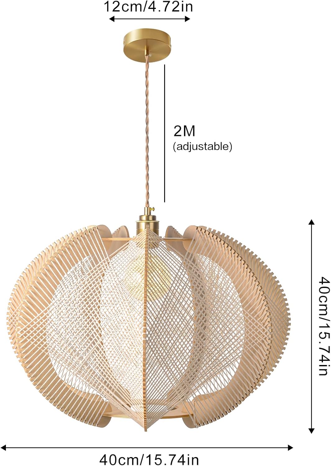 1 Light Pendant light natural ceiling light Wood chandelier light