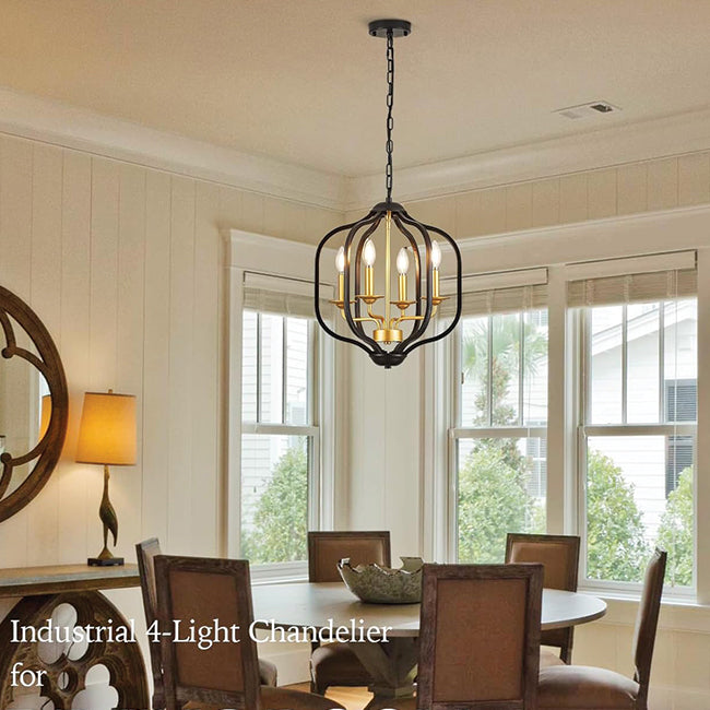 4-light pendant light black and gold kitchen island light metal hanging light