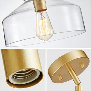 Industrial kitchen light gold pendant light glass metal chandelier light