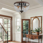 3-lights chandelier light bronze hallway light crystal, metal ceiling light