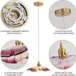 Sunflower pendant light purple hanging light glass bedroom light