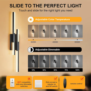 Led vanity light black fixtures light iron, acrylic wall light
