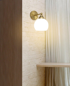 Modern mounted light antique brass vanity light glass, metal wall light