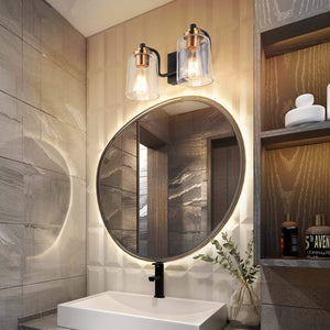 2 lights vanity light black fixtures light glass, metal wall light