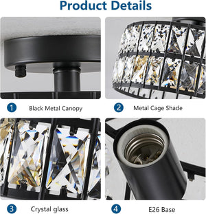 3-light chandelier light black bedroom light metal,crystal kitchen light