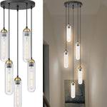 5-light hallway light black pendant light glass,metal hanging light