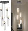 5-light hallway light black pendant light glass,metal hanging light
