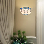 12 inches wide hallway light blue&white stairway light glass wall light