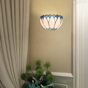12 inches wide hallway light blue&white stairway light glass wall light