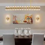 2 Light Entryway light Brass Cylindric light Metal, Crystal wall light