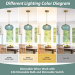 Mid century modern chandelier light green pendant light glass, metal hanging light