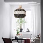 Kitchen rattan pendant light wicker chandelier lamp woven hanging light