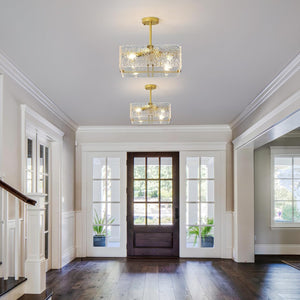 Modern flush mount light gold hallway light metal ceiling light