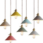 Modern hanging light yellow pendant light bronze alloy steel, iron kitchen light