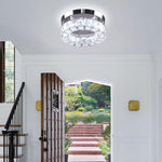 Led ceiling light chrome-multi-colored entryway light crystal ,steel hallway light