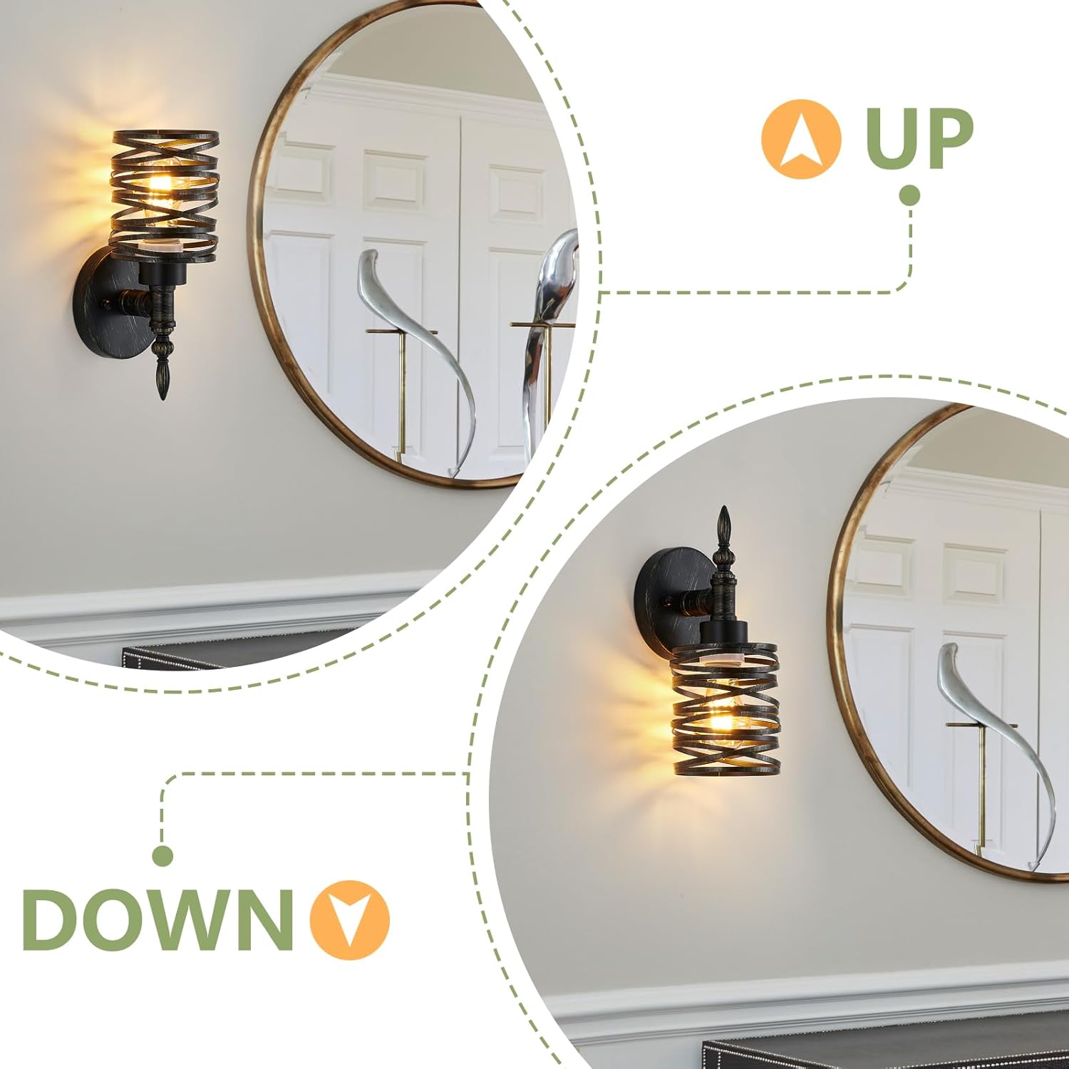 1-light porch light bronze kitchen light metal wall light