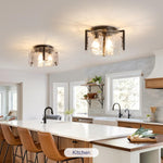 3 bulb ceiling light black kitchen light glass, iron, metal entryway light