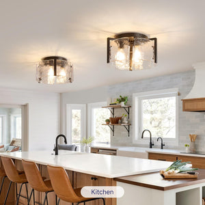 3 bulb ceiling light black kitchen light glass, iron, metal entryway light