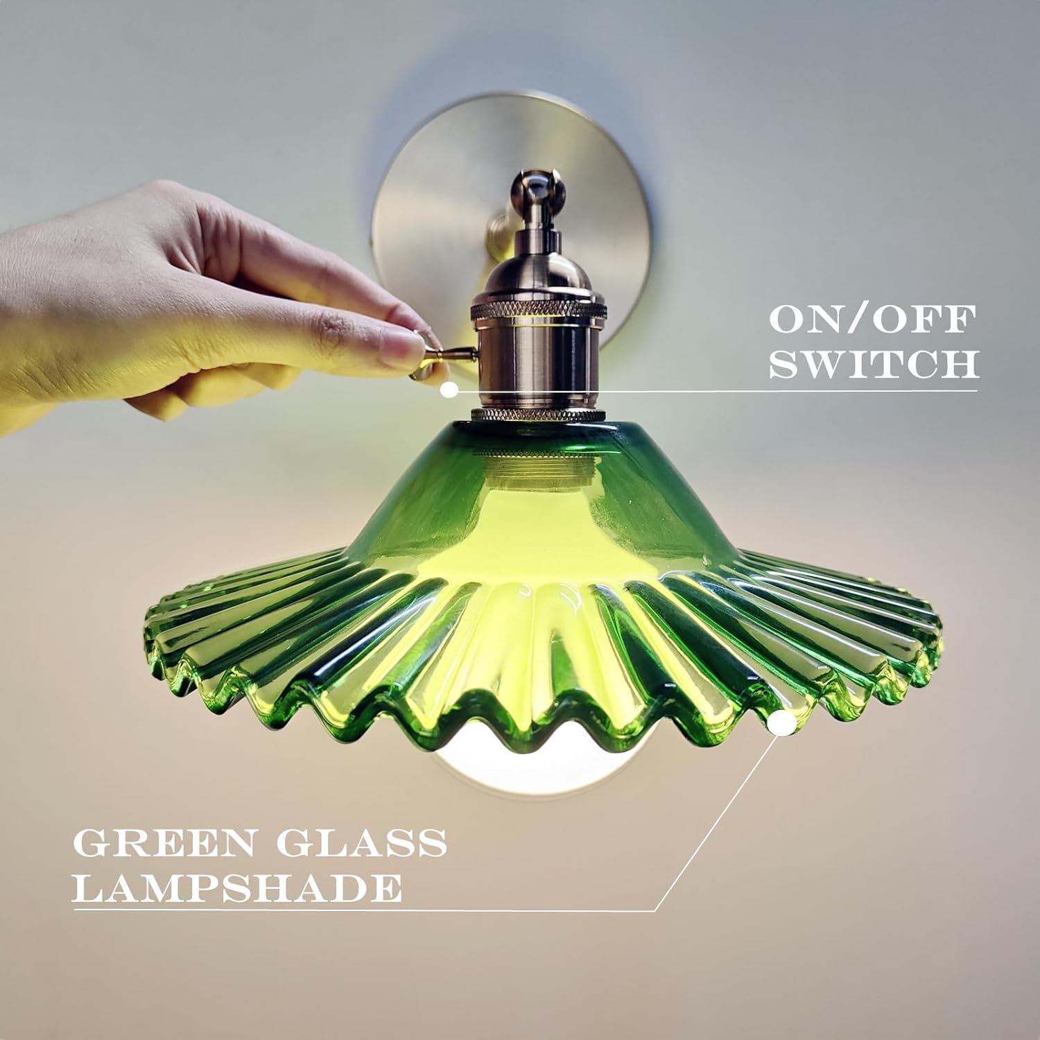 Industrial doorway light green wall light glass bathroom light