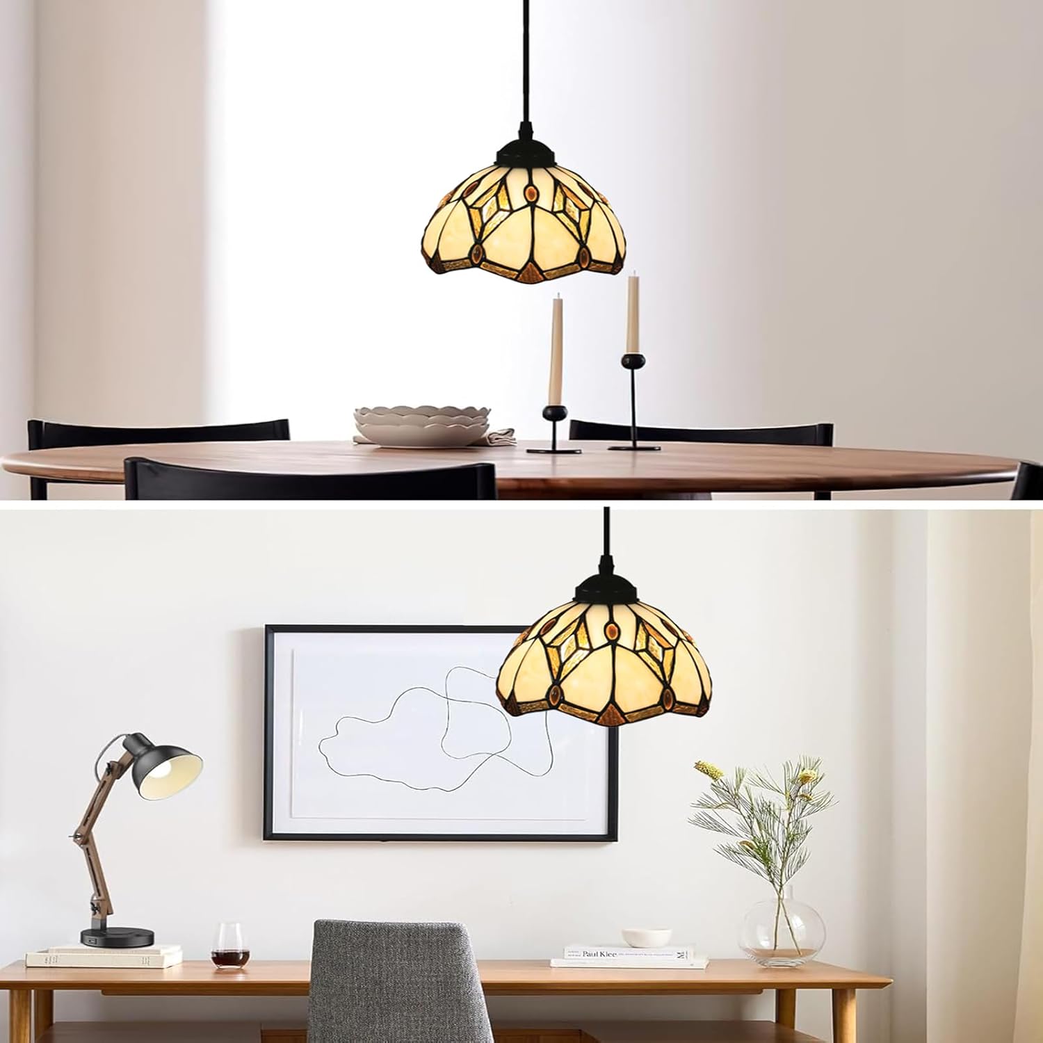 Tiffany pendant light black hanging lamp glass ceiling light