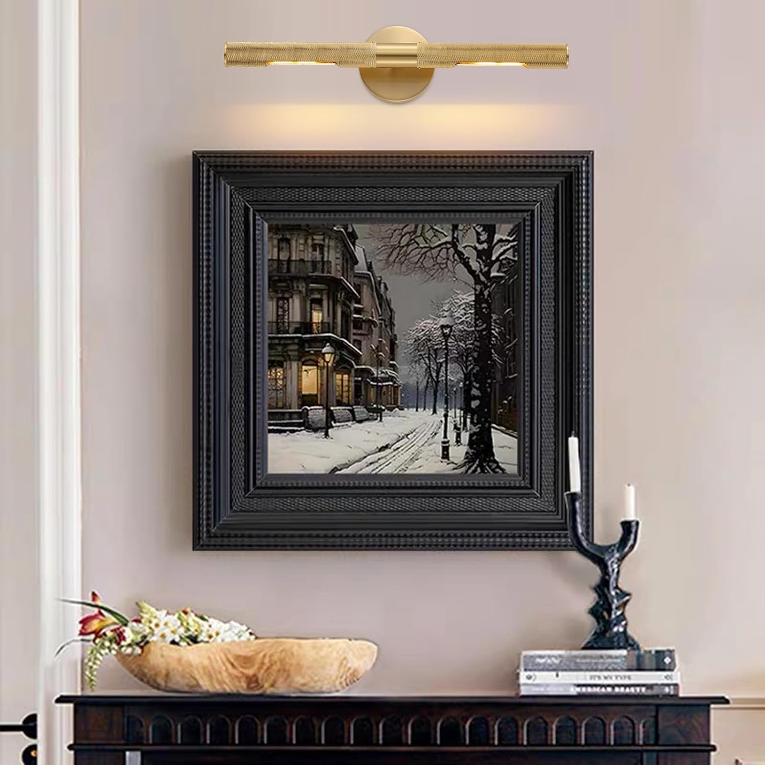 19 inche cylinder light gold vanity light metal wall light