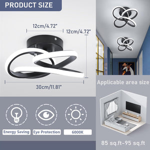 Led ceiling light black bedroom light aluminum balcony light