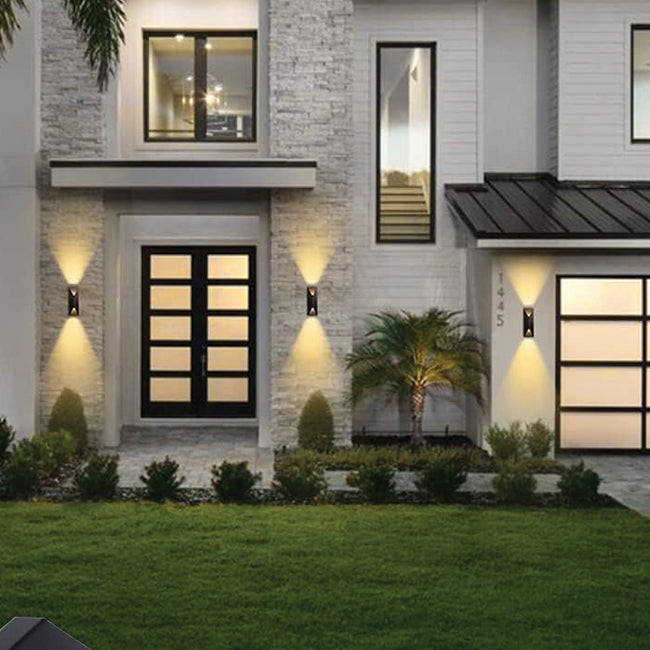 Pack of 2 porch light black wall light metal patio light