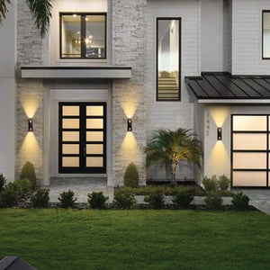 Pack of 2 porch light black wall light metal patio light