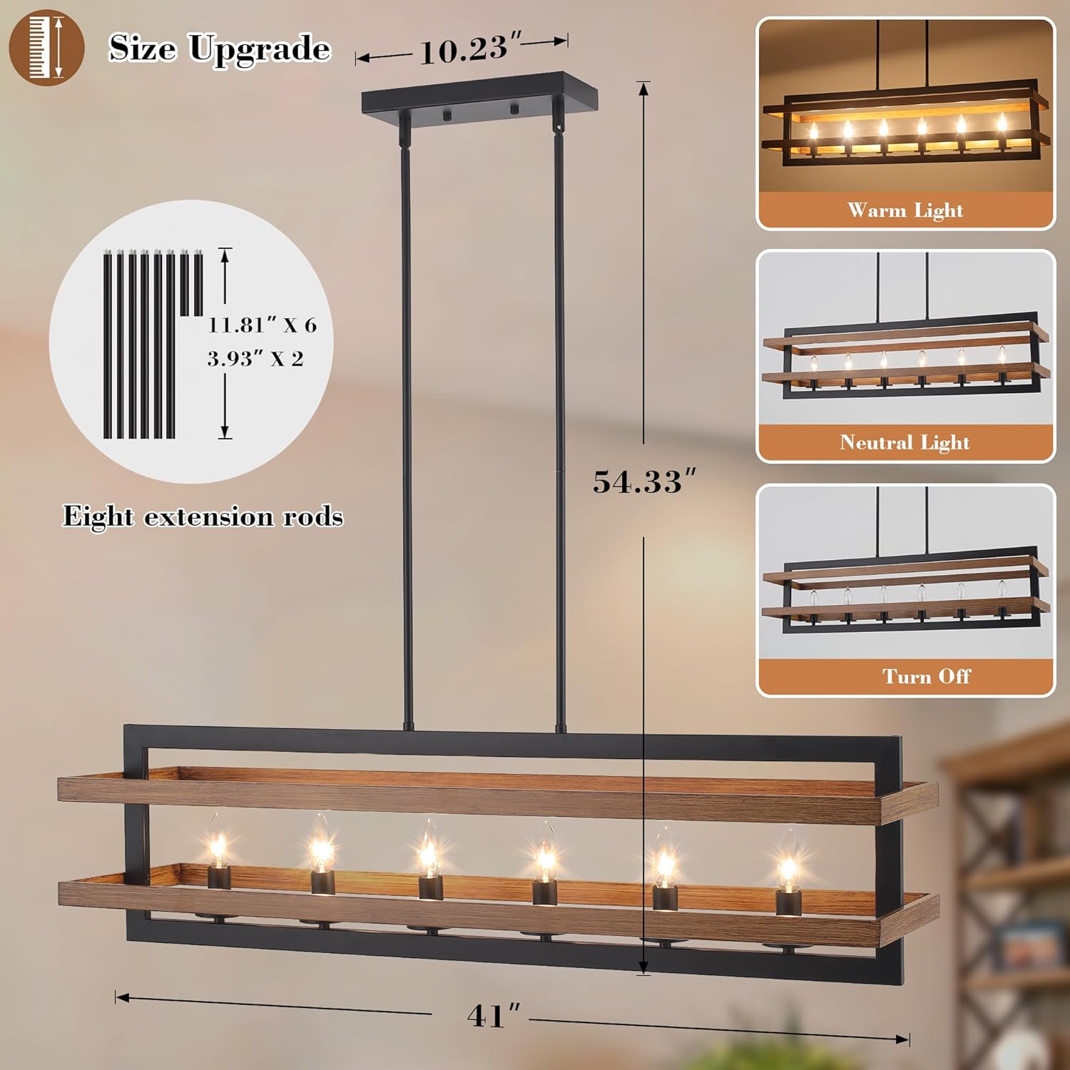 6-lights dining room light brown pendant lights metal chandelier light