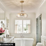 6-light hanging light gold hallway light glass, metal entryway light