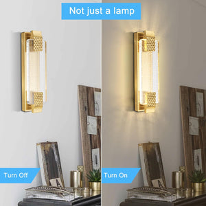 Led hardwired light brass porch light metal wall light