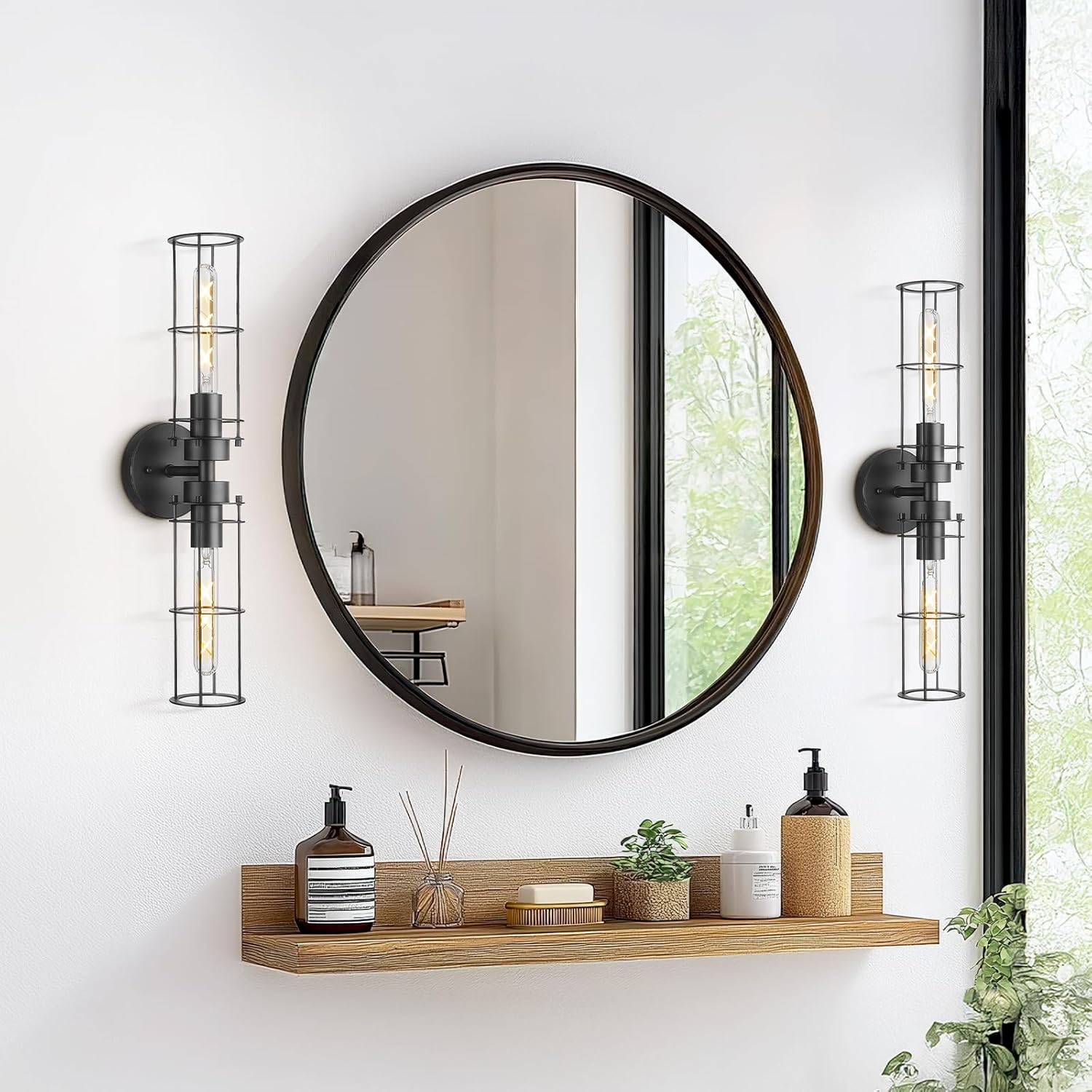 2 light vanity light black cylinder light metal wall light