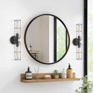 2 light vanity light black cylinder light metal wall light
