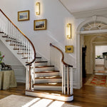 Led hardwired light brass porch light metal wall light