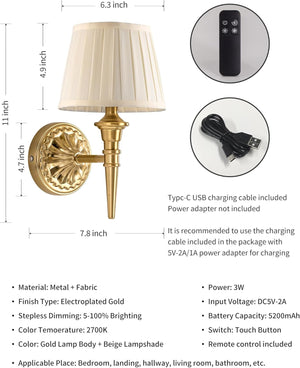 2 pack wall light  gold, beige hallway light metal, fabric bedroom light
