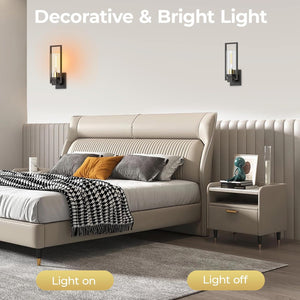 Wall light black and gold hallway light aluminum, glass bedroom light