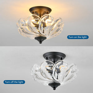 3-light ceiling light black bedroom light glass entryway light